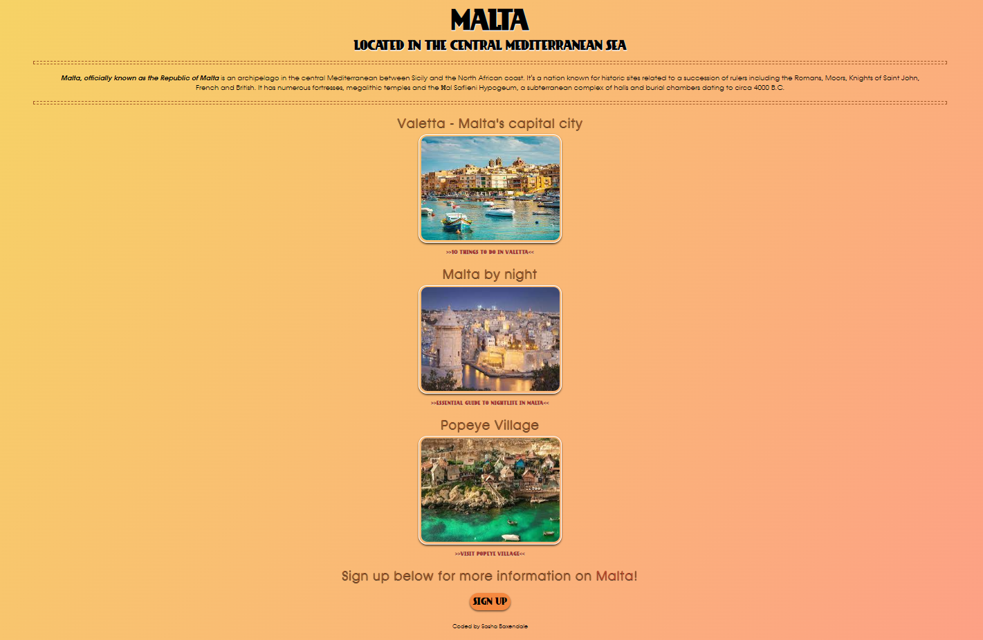 screenshot of Malta project